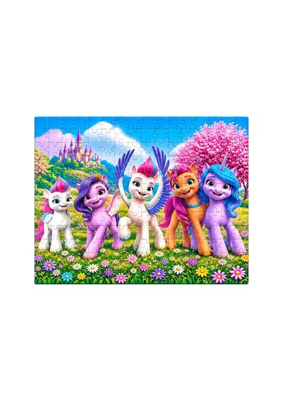 200 Parça Unicorn Dostlarım Puzzle Çocuklar İçin Rengârenk Tek Boynuzlu At Temalı Yapboz