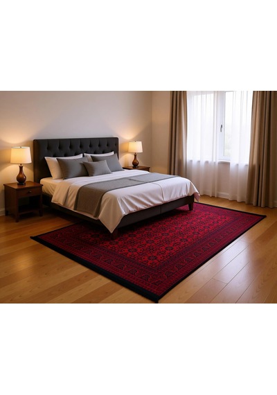 Blghome Dokuma Tabanlı Dijital Baskı Halı Blg3832 Kırmızı
