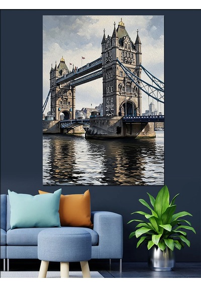 Ahşap Tablo Londra Tower Bridge Manzarası
