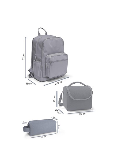 Coral High Mor Lila Renk Geçişli 3 Lü Okul Çanta Seti Set0123637 Çok Renkli