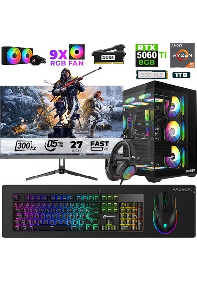 Xaser Star X290 R5-7500F 16 GB 1 TB M.2 NVMe SSD 8 GB RTX5060Ti 27" Free Dos Dizüstü Bilgisayar