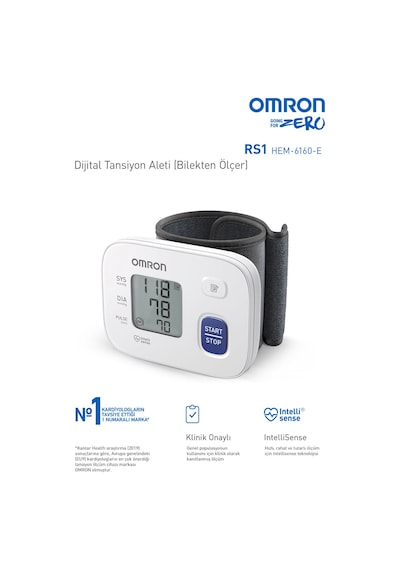 Omron RS1 Bilekten Dijital Pilli Tansiyon Aleti – Taşınabilir, Intellisense Teknolojili, 5 Yıl Garantili