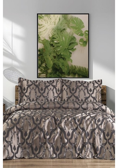 Kybele 3 Parça Çift Kişilik Pike Takımı 230x250 Antrasit Antrasit