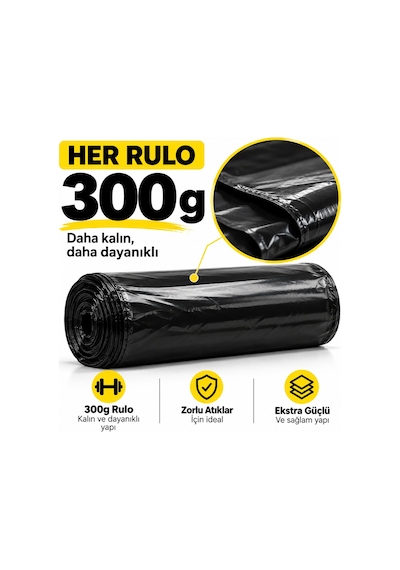 Endüstriyel Battal Boy Çöp Torbası Seti 72x95 Cm Siyah - Koli Içi 120 Adet 12 Rulo X 10 Adet