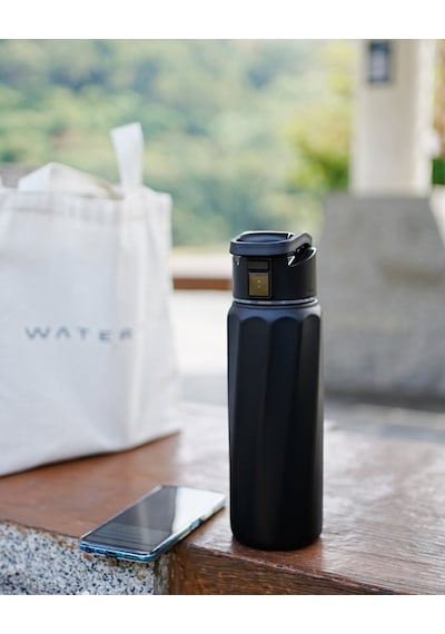 Waterh Boost Akıllı Termos Hidrasyon Takibi Yapan, Yalıtımlı 0,71l / 24oz Akıllı Şişe Siyah