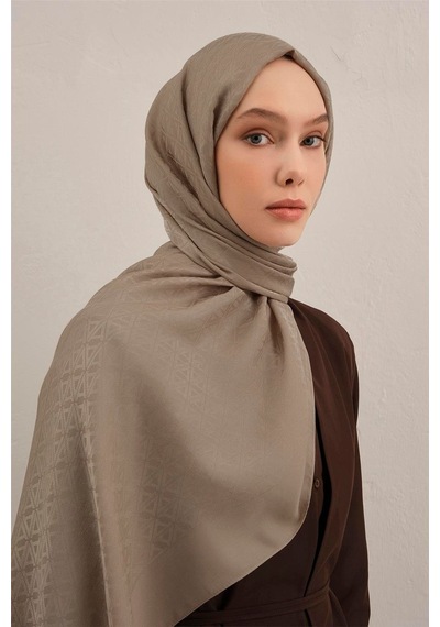 Armine Lyocell Naia Üçgen Monogram Şal 5 - 75 X 200 / Vizon - 07 Vizon - 07