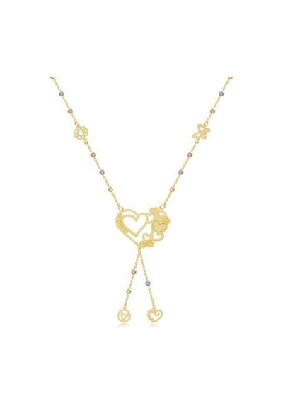 Diamond Line-Gülaylar - 3 Renkli Altın 14 Ayar Toplu Kolye 484743126
