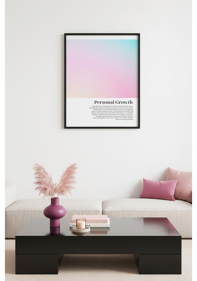 Doğal Ahşap Çerçeveli Tablo - Kişisel Gelişim Minimalist Sözler Huhu2755