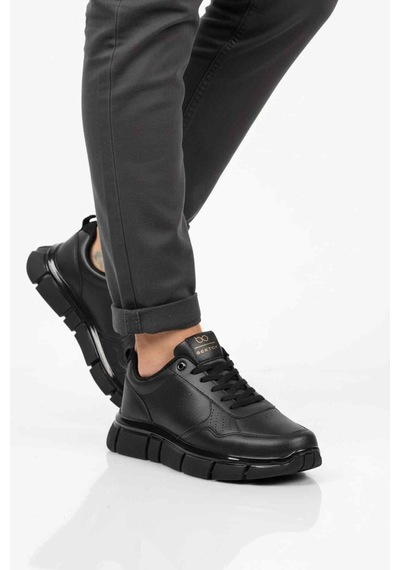Siyah Bağcıklı Hafif Esnek Erkek Sneaker Bst-2016 M Siyah-siyah