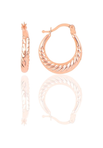 Gümüş Burgu Şarnel Küpe Barcode Gold - Rose Gold - Rodyum