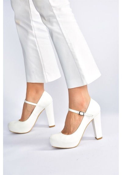 Fox Shoes Beyaz Platform Topuklu Kadın Ayakkabı M348007209 Beyaz