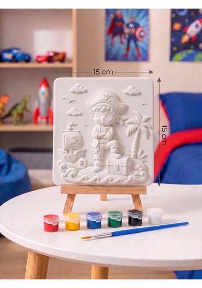 15x15 Korsan Çocuk Taş Boyama Seti Çocuk Ve Yetişkin Hobi Kiti
