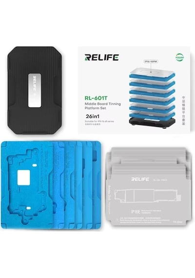 Relife Rl-601t 26'sı 1 Arada Orta Katman Kalay Dikme Bga Reballing Platform Seti Apple Uyumlu iPhone X 16 Pro Max