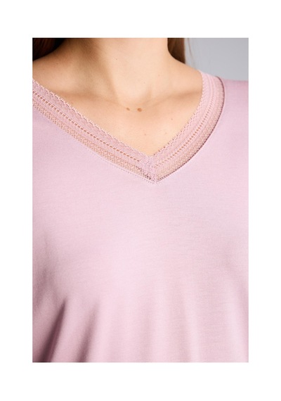Defacto Regular Fit V Yaka Uzun Kollu Üst Geniş Kesim Alt Pijama Takımı H9101ax26aubr488 Bordo-br488