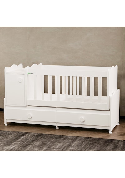 Garaj Home Pırlanta Uzayan Dolaplı Beşik Beyaz