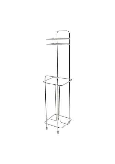 Lunaev Kare Metal - Krom Yedekli Wc Kağıtlık Banyo Düzenleyici 5 Katlı