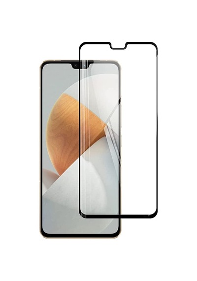 Microcase Vivo V21 5G 3D Tam Kaplayan Kavisli Tempered Cam-Siyah