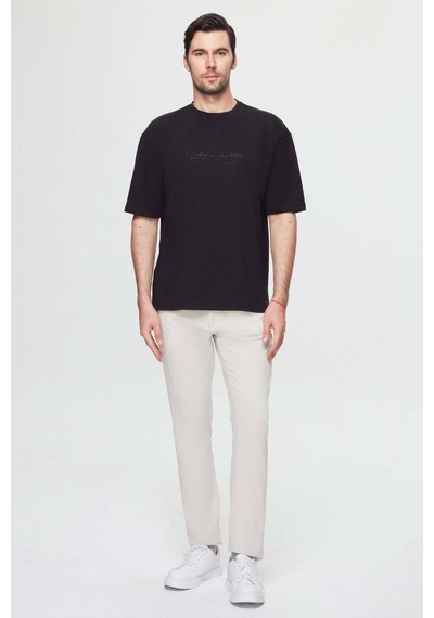 D's Damat Oversize Siyah Baskılı %100 Pamuk T-shirt 2EC14ORT05211 Siyah