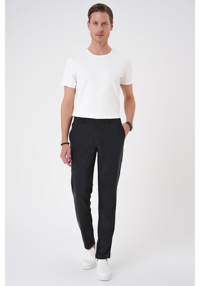 Efor Comfort Beli Lastikli Rayon Karışımlı Siyah Jogger Pantolon P 1194 Siyah