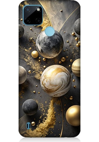 Realme C21y Uyumlu Gezegenler Sistemi Desenli Silikon Kılıf