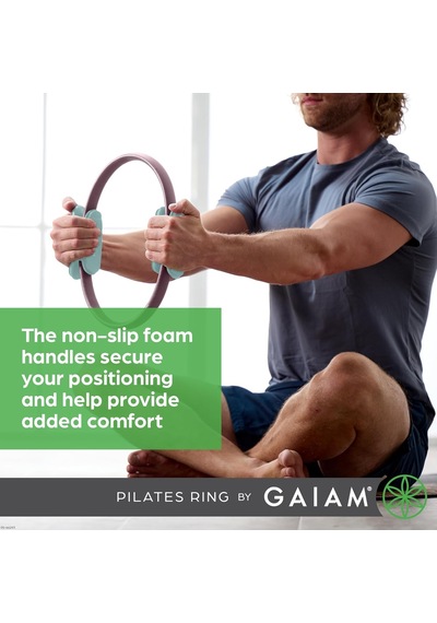 Gaiam Pilates Ring Fitness Circle - Hafif Ve Dayanıklı Köpük Dolgulu Kollar Kolları, Uyluklar/bacaklar Ve Çekirdek Tonlama İçin Esnek Direnç Egzersiz Ekipmanları