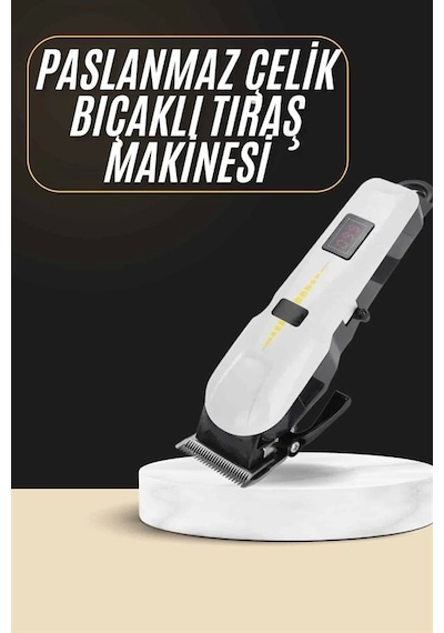 2025 Model Şarjlı Dijital Saç Sakal Tıraş Makinesi Islak Kuru Kullanıma Uygun