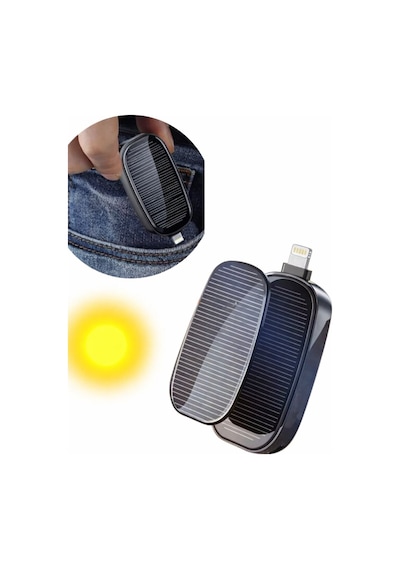 Ultra Hafif Güneş Enerjili Powerbank Anahtarlık Uyumlu Altın