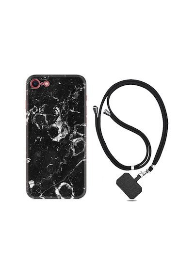 Apple Uyumlu iPhone Se 2020 Se 2020 Kılıf Boyun Askılı Black Hole Marble 1387