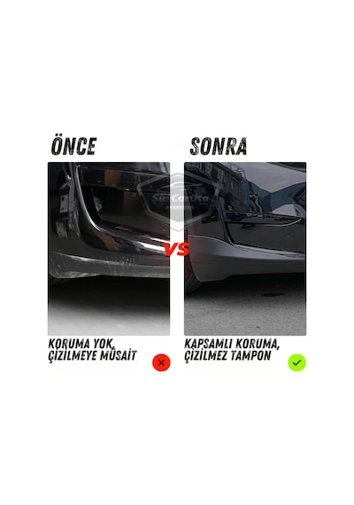 Üniversal Her Araca Uyumlu Esnek Tampon Köşesi Koruma Bandı Tampon Köşe Koruyucu Şerit Yumuşak Bant 2 Parça Siyah 28 Cm 00 Şüscaroto Aksesuar