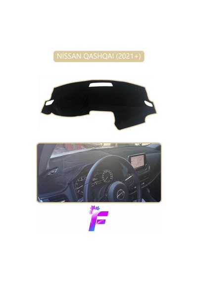 Nissan Qashqaı 2021+ Uyumlu Torpido Örtüsü Yansıma Önleyici Tam Koruma Kolay Montaj H67 Bej