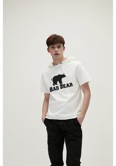 Bad Bear Erkek Sweatshirt Practice Sleeveless Hoodie-21644 Beyaz