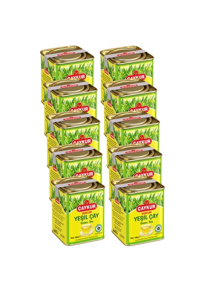 Burcum Yeşil Dökme Çay Teneke Kutu 100 Gr. Onlu Paket