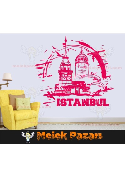 Istanbul Galata Kulesi Ve Kız Kulesi Duvar Sticker