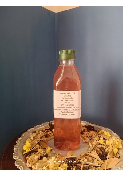 El Yapımı Doğal Fermente Filtre Edilmemiş Şekersiz Sumak Ekşisi 500 Ml