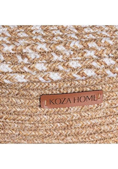 Cesta Kapaklı El Yapımı Pamuklu Natural Bej Hasır Dekoratif Sepet 25cmx34cm 9035 Natural