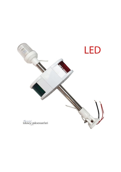 Led Kombine Seyir Feneri. Bayrak Direği 52Cm