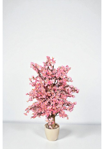 Yapay Çiçekçiniz Yoğun Yapraklı 60 Cm Yapay Sakura Bahar Dalı Ağacı pembe