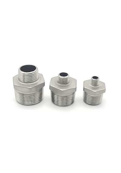 Orantılı Nipel - Paslanmaz Çelik - Dişli Nipel 304 Kalite Krom Çelik 1'' X 3/4''