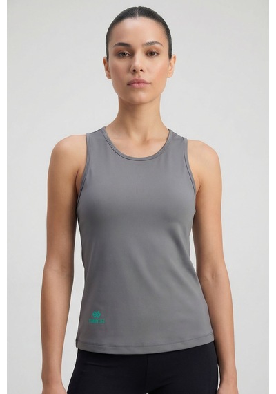 Tommy Life Koyu Gri Standart Fit Çapraz Sırt Detaylı Kadın Spor Atlet - 97296