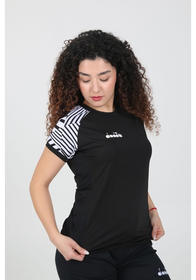 Diadora Bahia Kadın Tişört Siyah Beyaz Çok Renkli