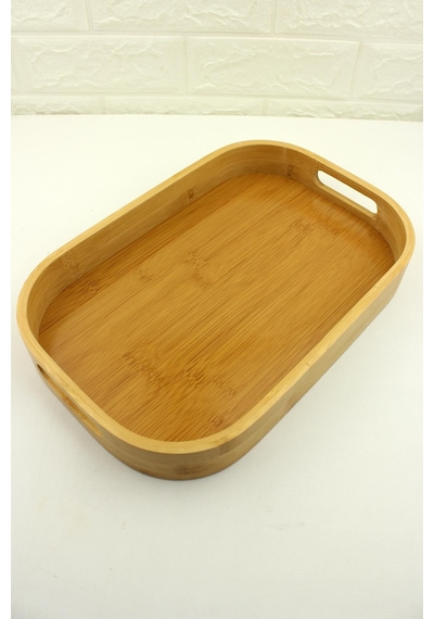 Bambu Tepsi Dikdörtgen Servis Sunum Tepsi 33 22cm