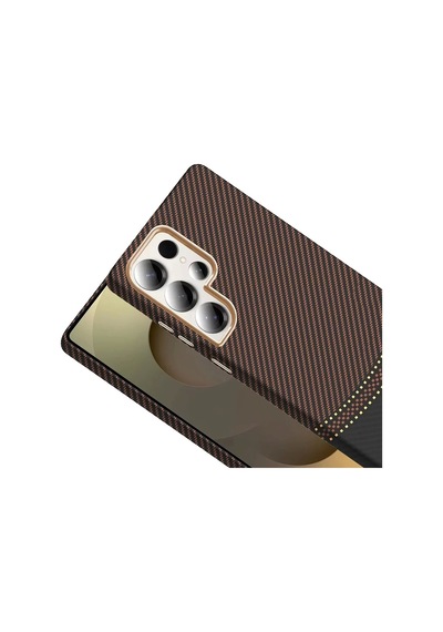 Samsung Galaxy Uyumlu S25 Ultra Kılıf Magsafe Şarj Karbon Fiber Görünümlü Hafif Sağlam Gros Kapak Telefon K Çok Renkli