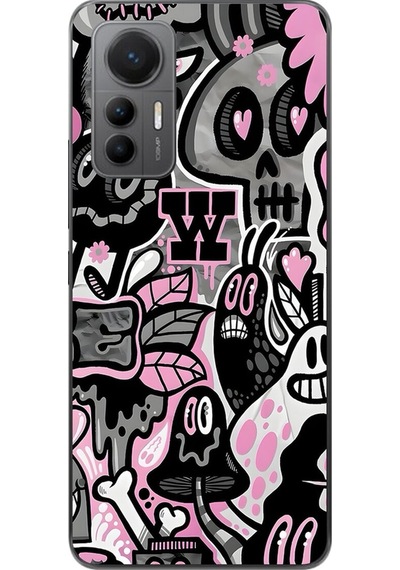 Xiaomi Mi 12 Lite Uyumlu Şeffaf Kılıf Graffiti 10 Tasarımlı