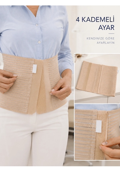 Kadın Abdominal Korse 26 Cm Karın Ve Bel Bölgesi 4 Kademeli Ayarlanabilir Korse