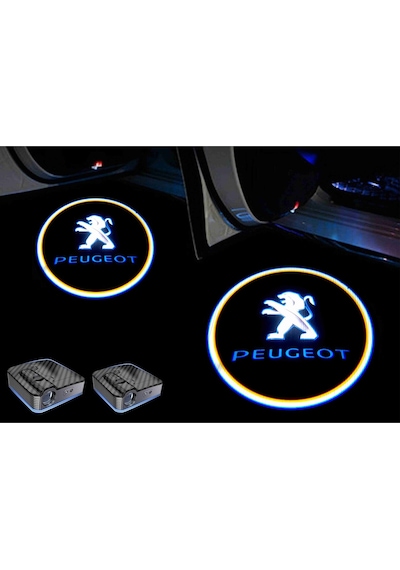 Peugeot Pilli Yapıştırmalı Kapı Altı Led Logo