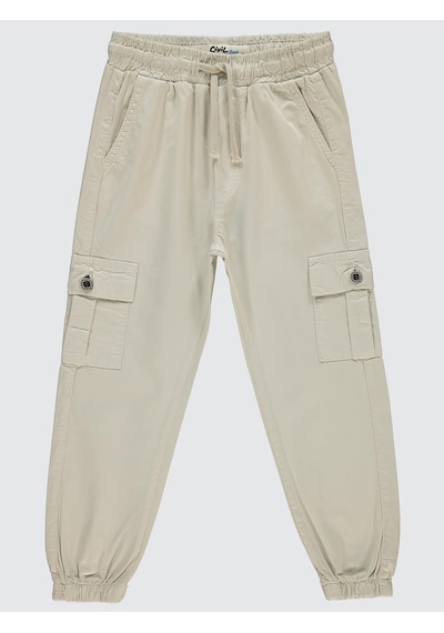 Civil Boys Bel Paça Lastikli Kargo Cepli 10-13 Yaş Pantolon - Bej