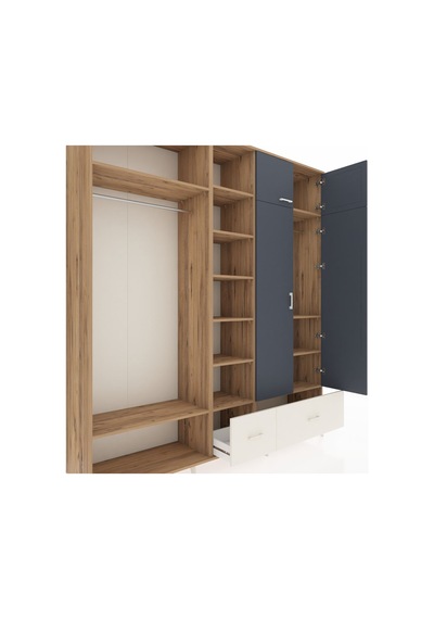 Hyperion Dolap 12 Raflı 2 Çekmeceli 2 Askılı 220x44x243 Çam-antrasit/aytaşı Çok Renkli Hyperion Dolap 12 Raflı 2 Çekmeceli 2 Askılı 220x44x243 Çam-antrasit/aytaşı Çok Renkli