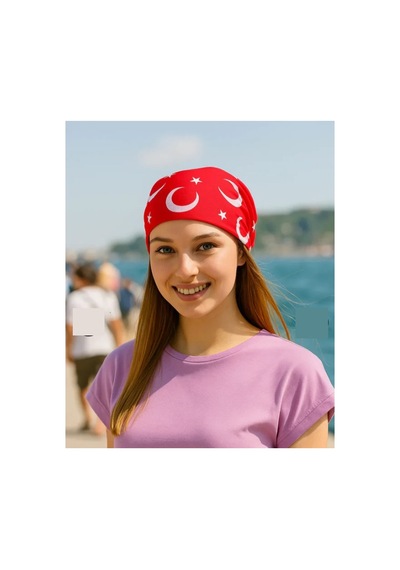 Herşeynota Kırmızı Ay Yıldız Türk Bayrağı Fular Bandana - 23 Nisan. 29 Ekim, 19 Mayıs 24 Adet Çok Renkli
