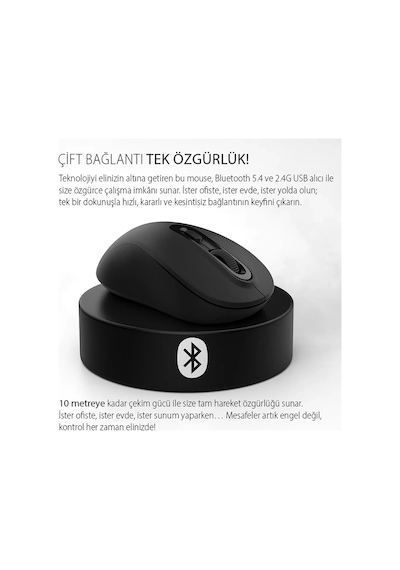 Inca Iwm-288t Bluetooth + Wıreless Ergonomıc Desıgn Sılent Mouse Diğer