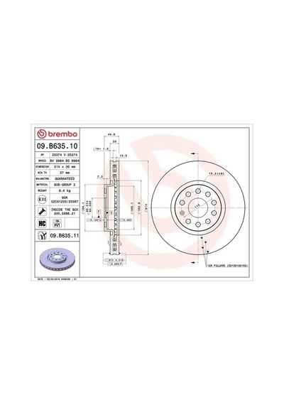 Vw Tiguan Fren Diski On 2016-2020 Brembo 09b63511 2adettir